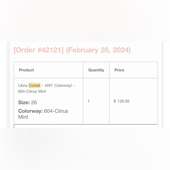 New! Timeless trends Libra Corset size 26 color 604 - citrus mint - Picture 3 of 4